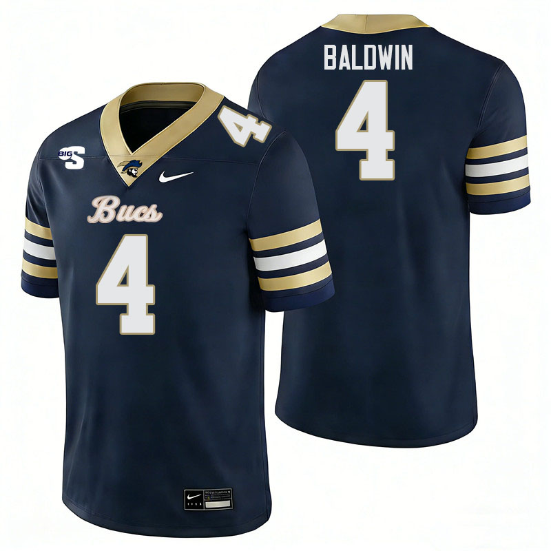 Charleston Southern Buccaneers #4 Ke'Marion Baldwin College Football Jerseys,Uniforms-Navy